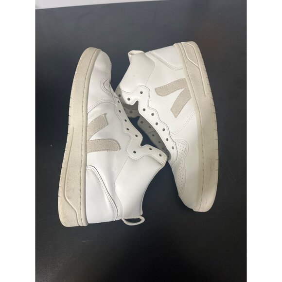VEJA V-15 White Leather High Top Sneakers Women’s 10 • Minimalist Classic - Picture 11 of 12